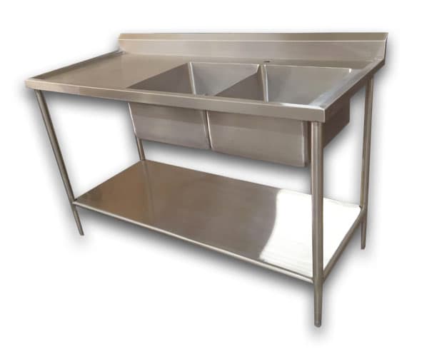 Tarja doble de acero inoxidable